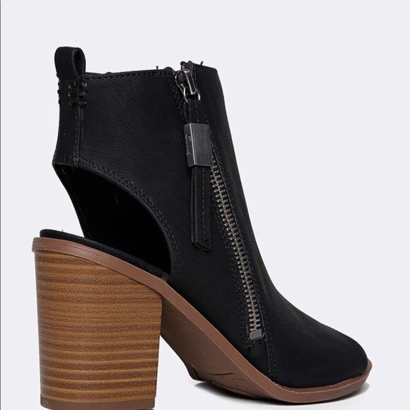 Sam Edelman Circus Peep Toe Black Bootie Heeled - Picture 2 of 5